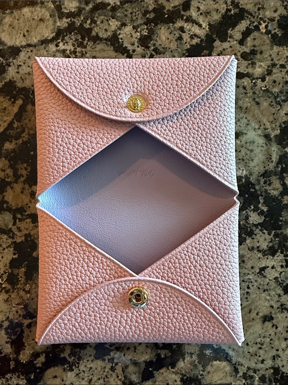 Melodie Cecile Pebbled Leather Corsica Card Wallet